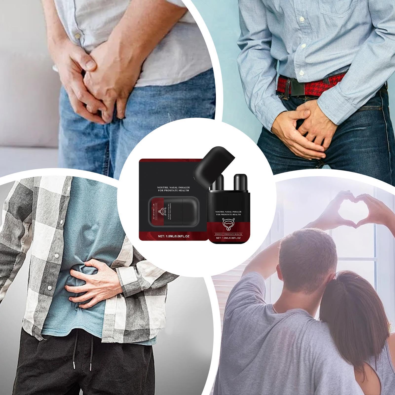 Inhalator do nosa dla zdrowia prostaty, dwufunkcyjny drążek do nosa, 1,8 ml aromaterapeutyczny, mały inhalator czyszczący dla dobrego samopoczucia mężczyzn, idealny do opieki zdrowotnej taty