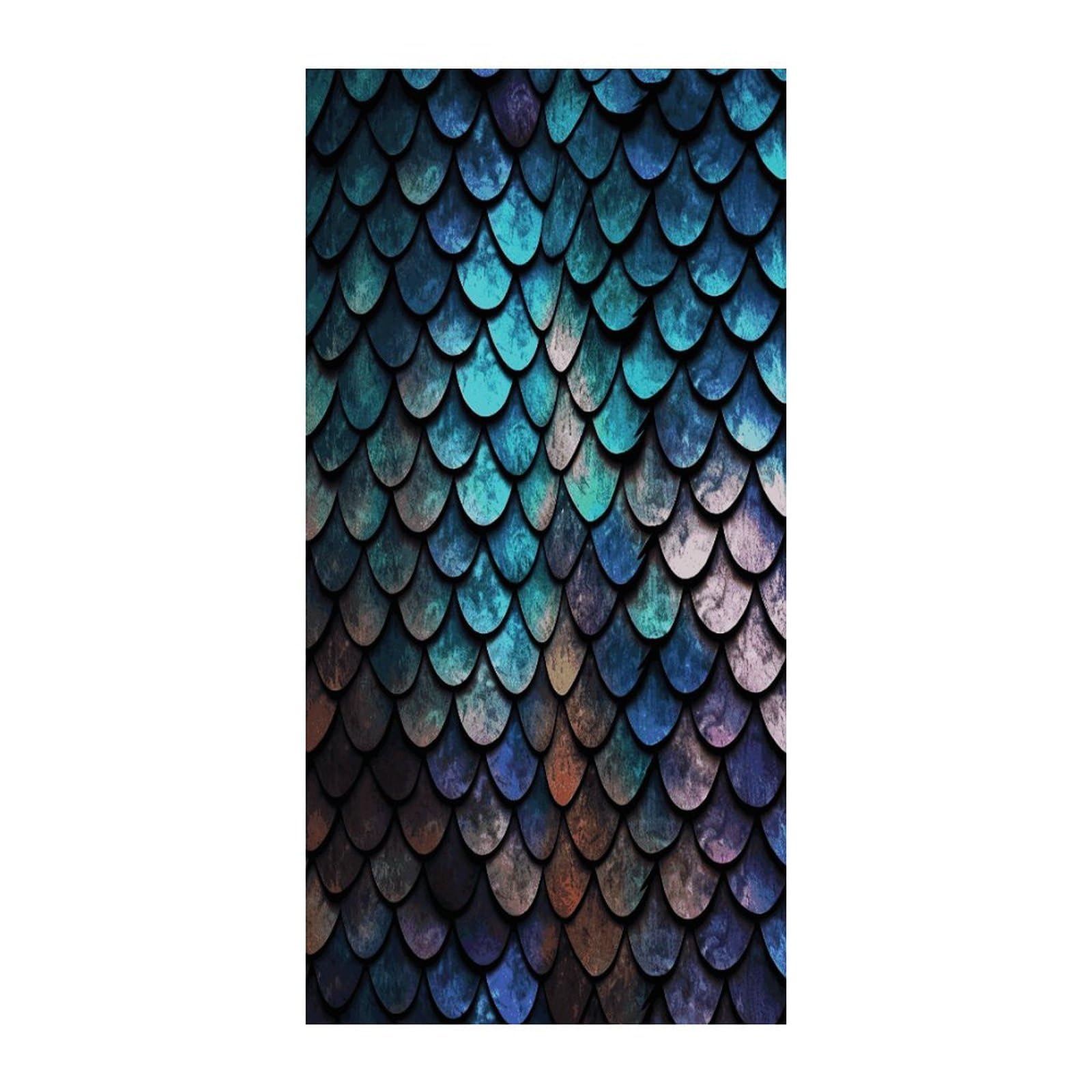 Fekiloot Style 3D Magical Dragon Scales Pattern Door Curtain Room Divider Curtains