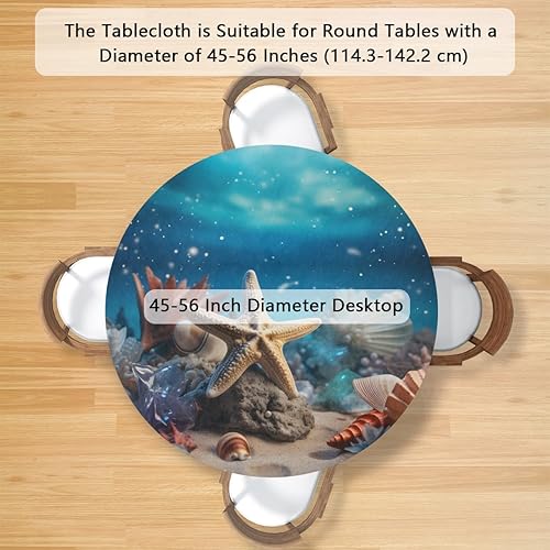 Vista 189 de Pardick Mantel redondo ajustable con diseño de flores de arte en acuarela con mantel elástico, mantel elástico redondo, impermeable, lavable, se