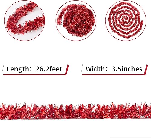 Miniatura 2 de Guirnalda de oropel azul de 26.2 pies para graduación, cumpleaños, bodas, decoraciones de fiesta, Navidad, guirnalda patriótica de oropel de