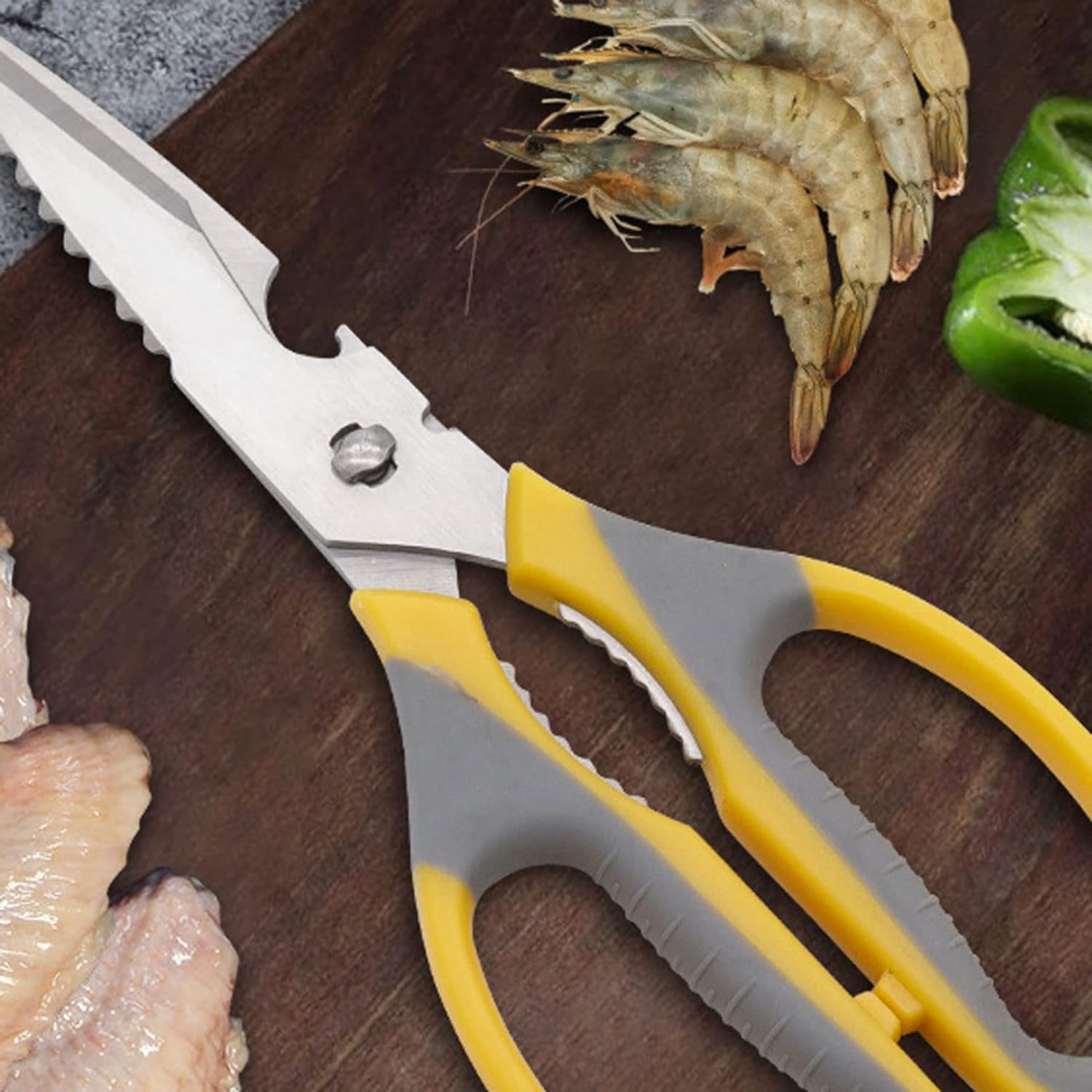 Tijeras de cocina, tijeras de cocina, tijeras para cocinar, tijeras de cocina multifunción de acero inoxidable, tijeras para cortar huesos de pollo, cuchillo para cortar verduras, abrelatas para el ho