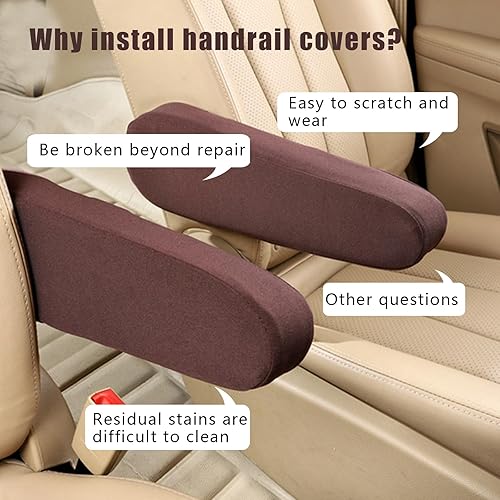 Miniatura 6 de 2 fundas para reposabrazos de consola central de automóvil, tela elástica suave y duradera, cojín de apoyo para codo de automóvil, comodidad