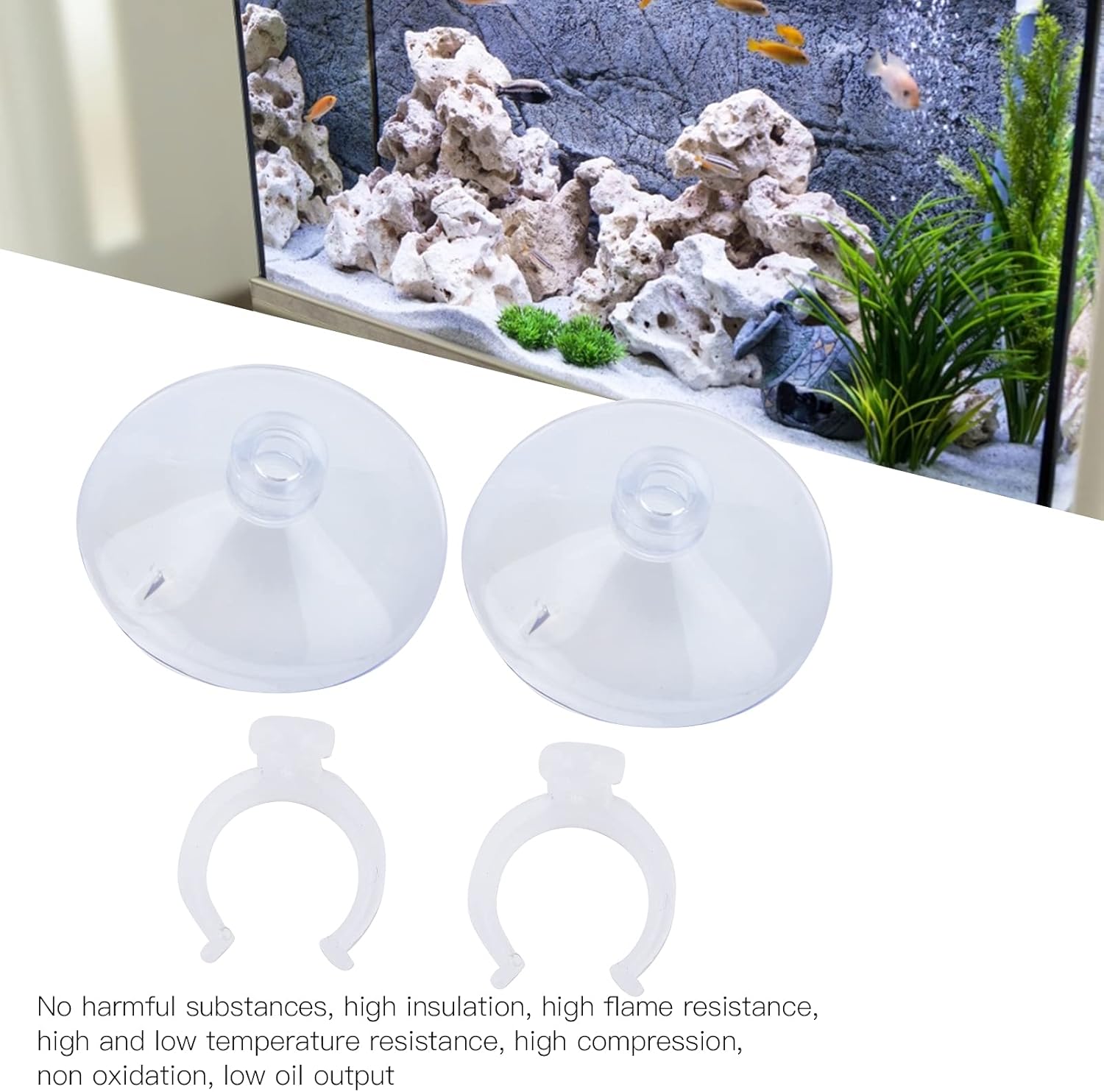 HEEPDD Airline Tubing Holders, Sturdy 2PCS Clear Light Fixed Suction