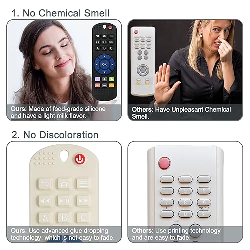 Miniatura 2 de MISSLILI Silicone Baby Teething Toys and Pacifier Clip, TV Remote Control Shape Silicone Toddler Teething Toys for Babies 0-24 Months, Infant