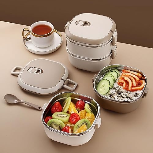 Miniatura 4 de Contenedor de alimentos aislado, lonchera térmica aislada, caja térmica de acero inoxidable con diseño sellado a prueba de fugas, apto para