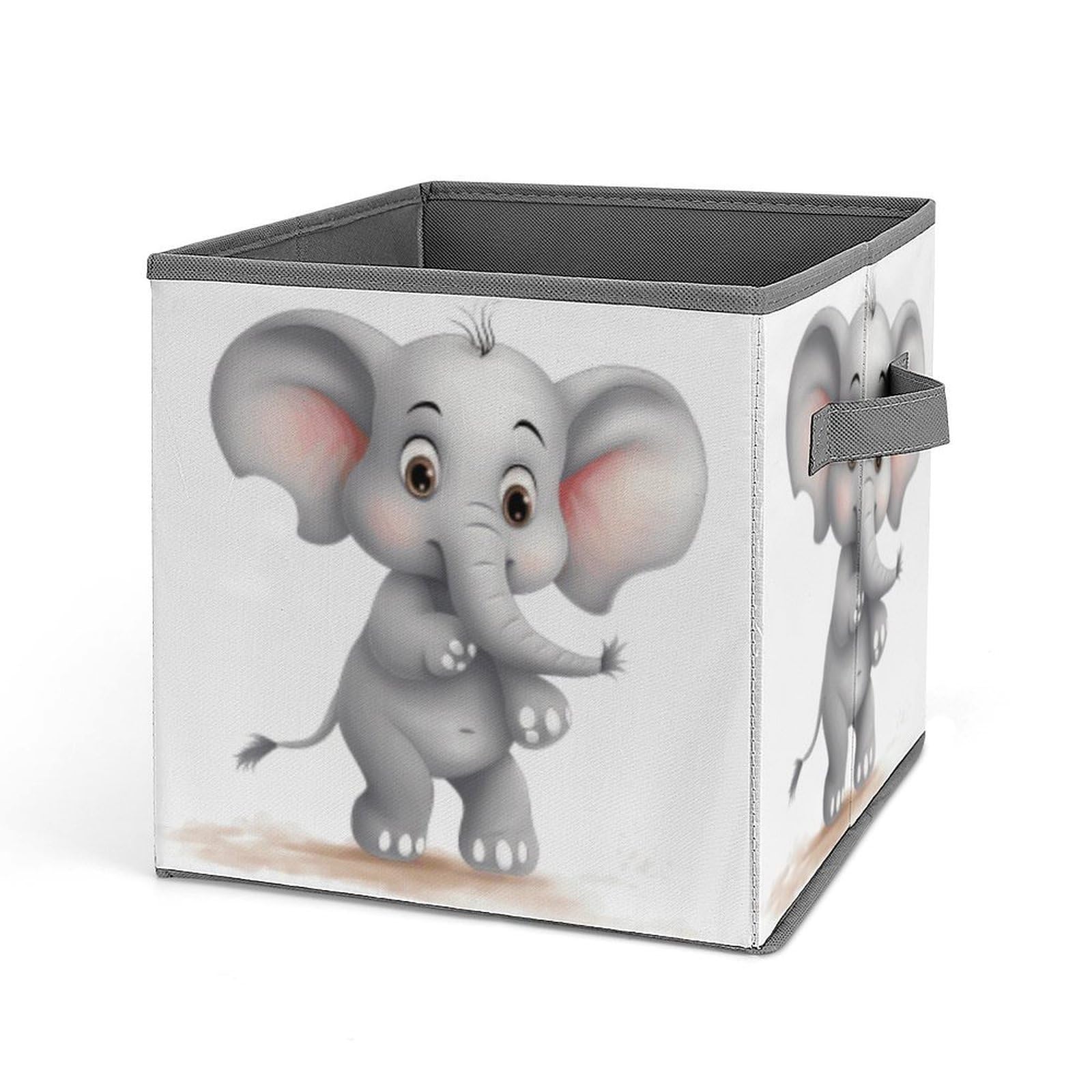 JTREHY Cute Elephant Storage Bins Sturdy Large Capacity Folding Sorting Boxes Convenient Stable Storage Box Collapsible Fabric Storages Cubes Organizer with Handles