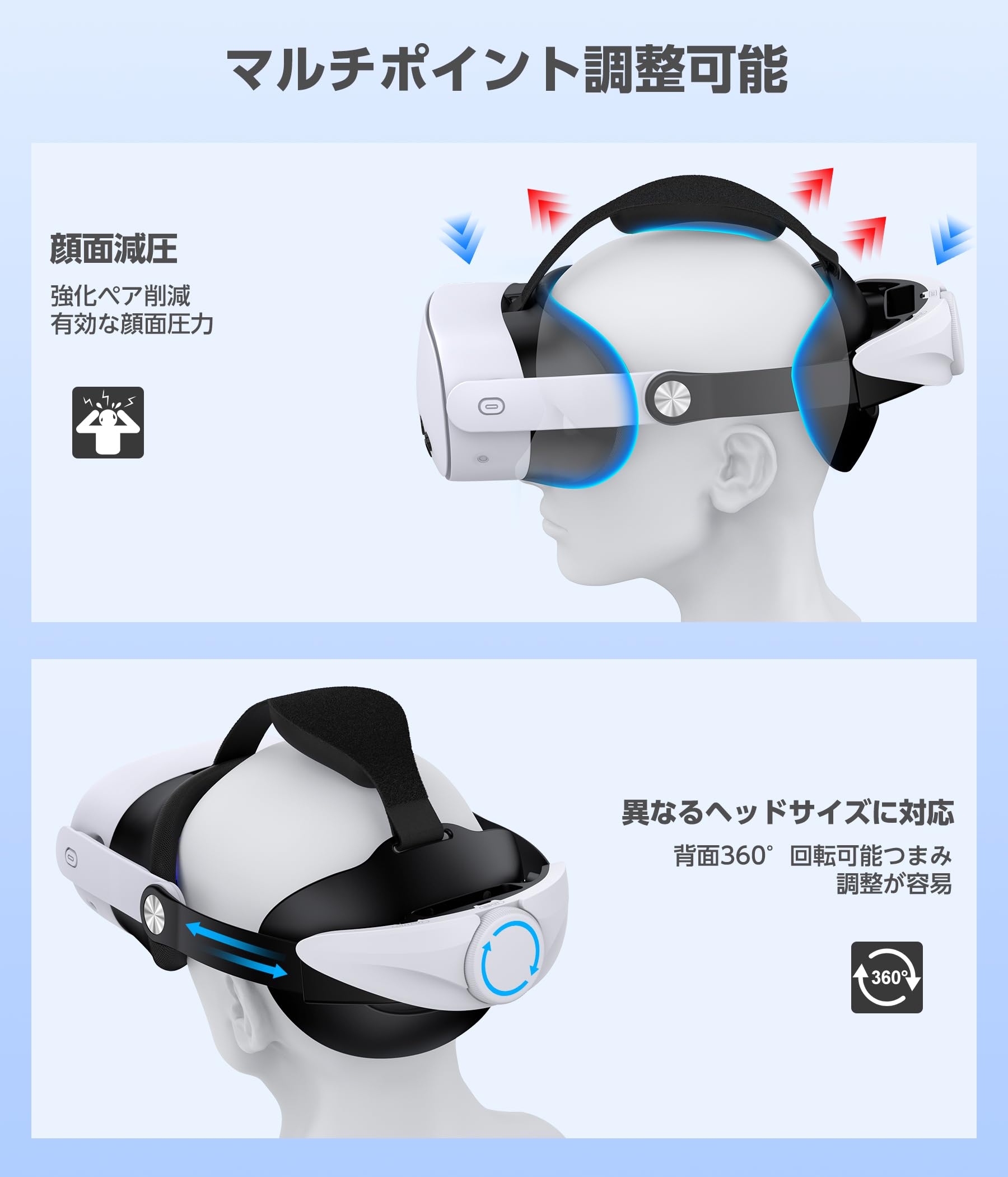 Amazon.co.jp: Quest 3S/Quest 3/Quest 2対応 ヘッドストラップ 調整