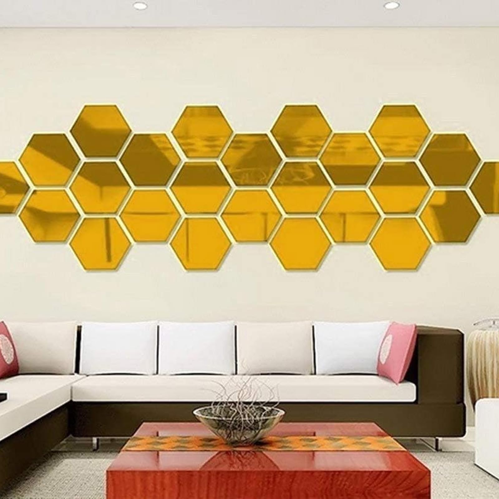 SeaNpem Acryl spiegel muursticker, 4 stuks doe-het-zelf verwijderbare waterdichte bloemen spiegel stickers, voor thuis woonkamer slaapkamer kantoor hal bank tv wanddecoratie