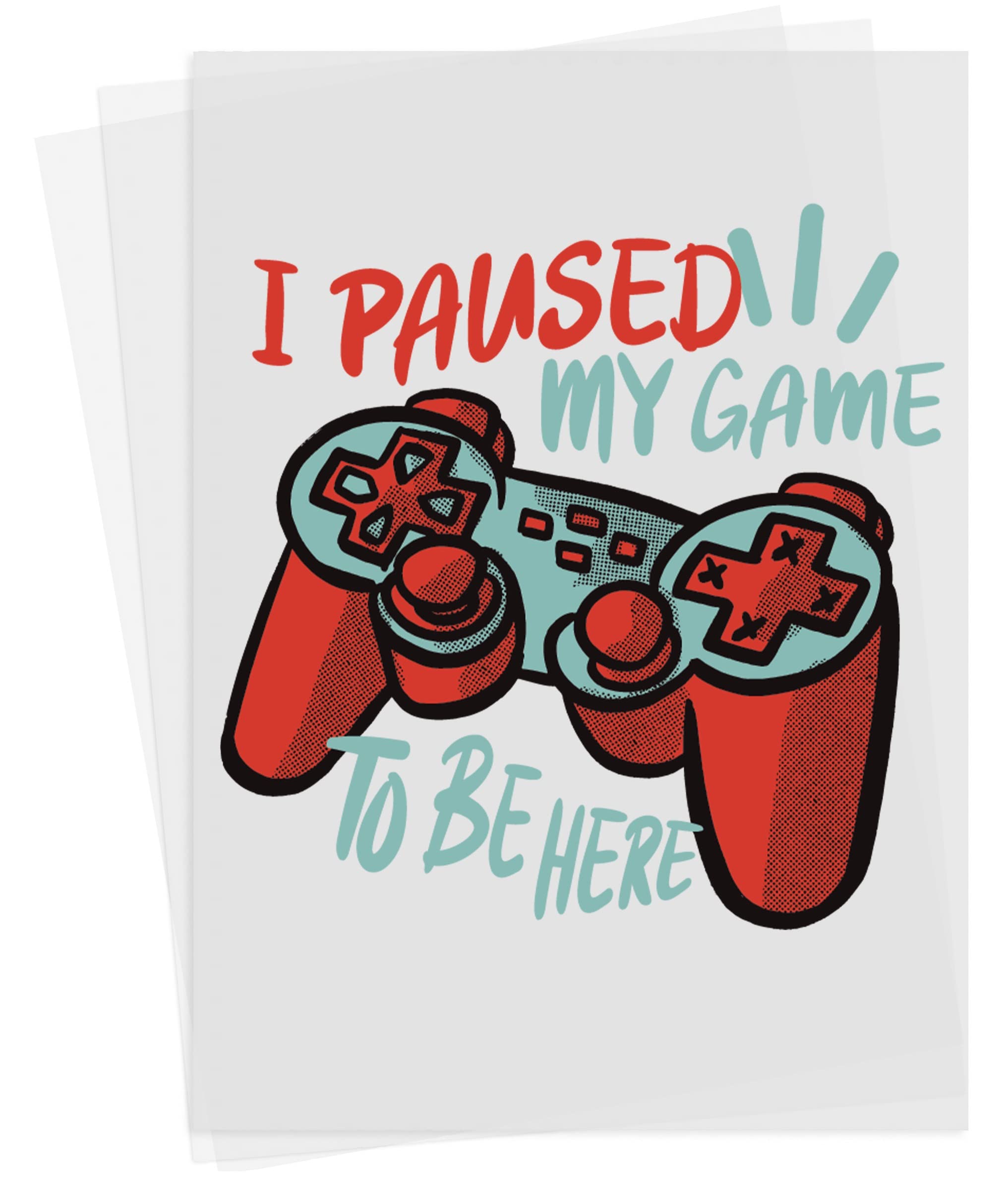 Gaming Pad Print Iron-on Patch - (A3) 29.7 x 42.0 cm - Humorous Gaming T-Shirt Design - Console Printed Heat Transfer Patch - Introvert Gamers Socialise A4 Sheet Logo for Shirts, Bags & More
