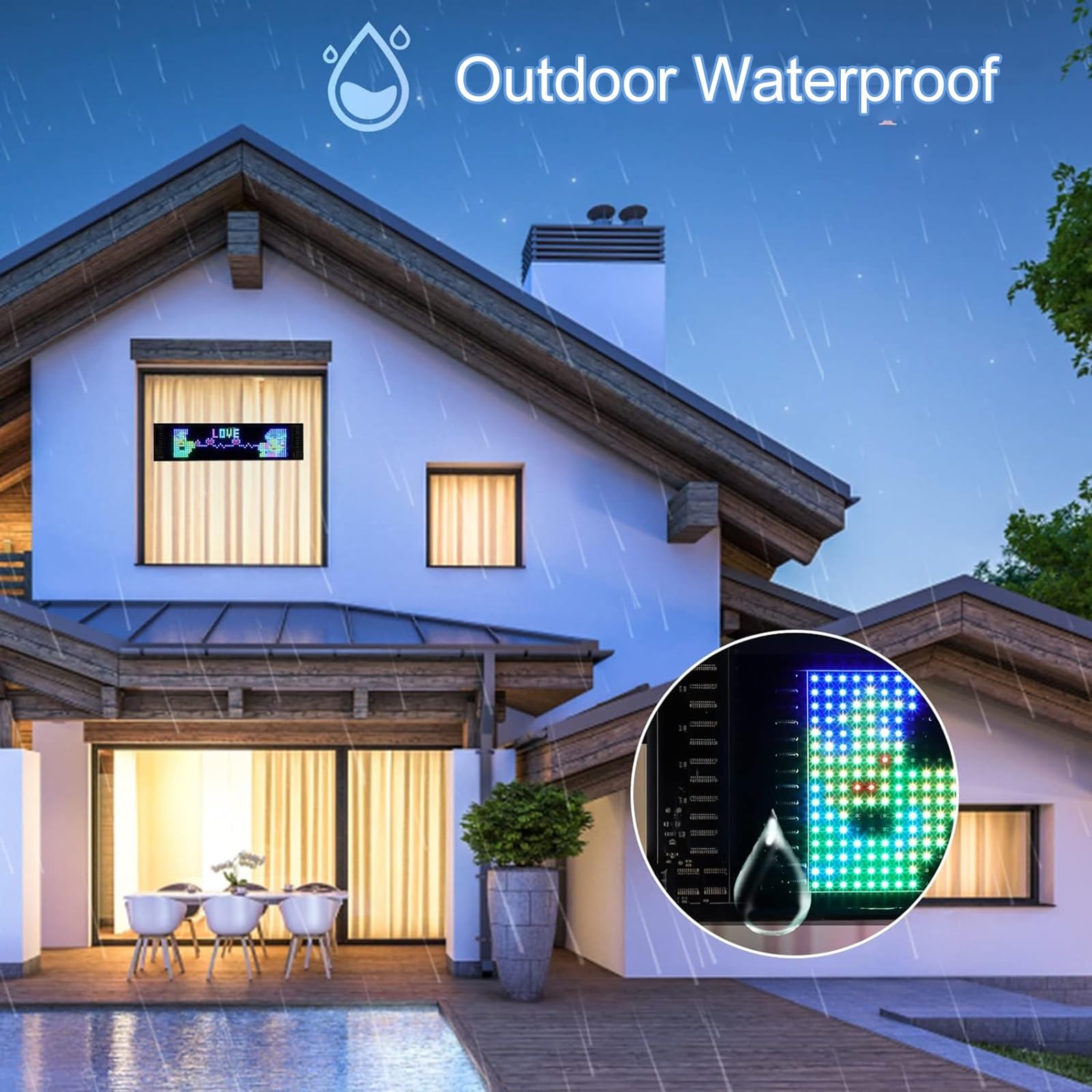 Panneau LED Voiture Programmable 7x17,3cm - Écran Défilant Flexible Bluetooth DIY Avec Application