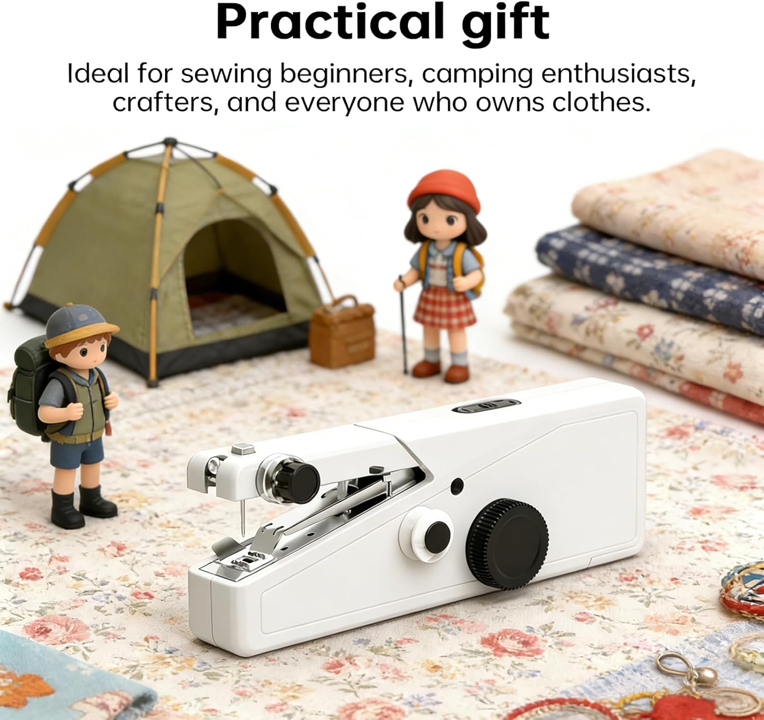 Handheld Sewing Machine For Beginners, Mini Sewing Machine Portable, Easy To Use & Includes Sewing Kit, DIY Projects at Home or on the Go, Sewing Machine for Adults and Beginners.White