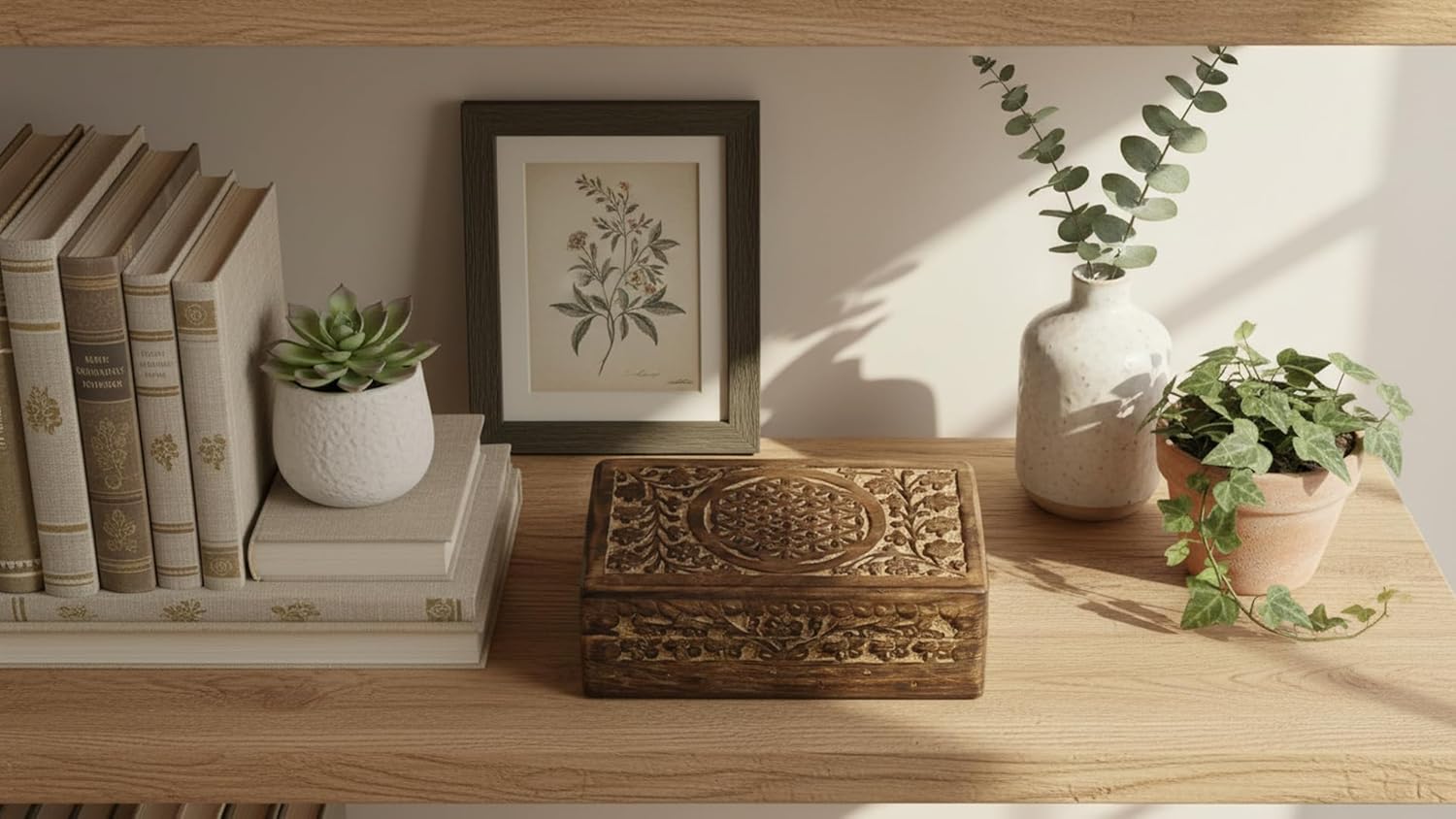 Great Birthday Gift Ideas Handmade Decorative Wooden Jewelry Box Jewelry Organizer Keepsake Box Treasure Chest Trinket Holder Watch Box Storage Lock Box Housewarming Gift Ideas Men Women (Antique)