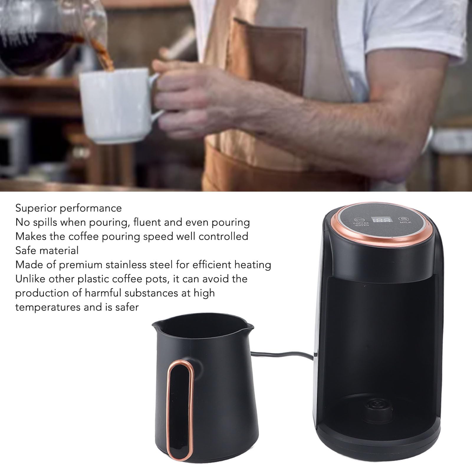 Türkische Kaffeemaschine, 300 Ml 600W Professionell Effizientes Schneller Heizung Automatische Türkische Kaffeemaschine, Automatische Kaffeemaschine für Heimreisebüro