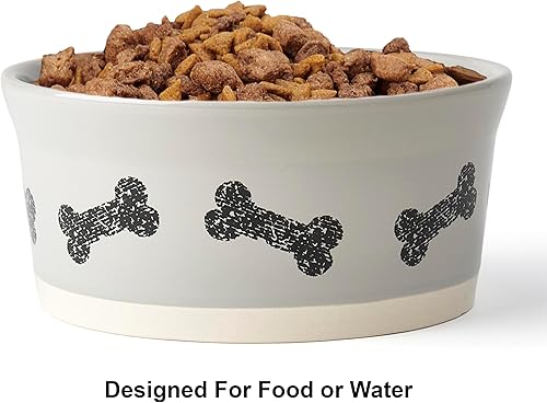 Miniatura 6 de PetRageous 17004 Classy Bones - Tazón de cerámica de dos tonos apto para lavavajillas, capacidad de 4.5 tazas, 7 pulgadas de diámetro, 3 pulgadas de