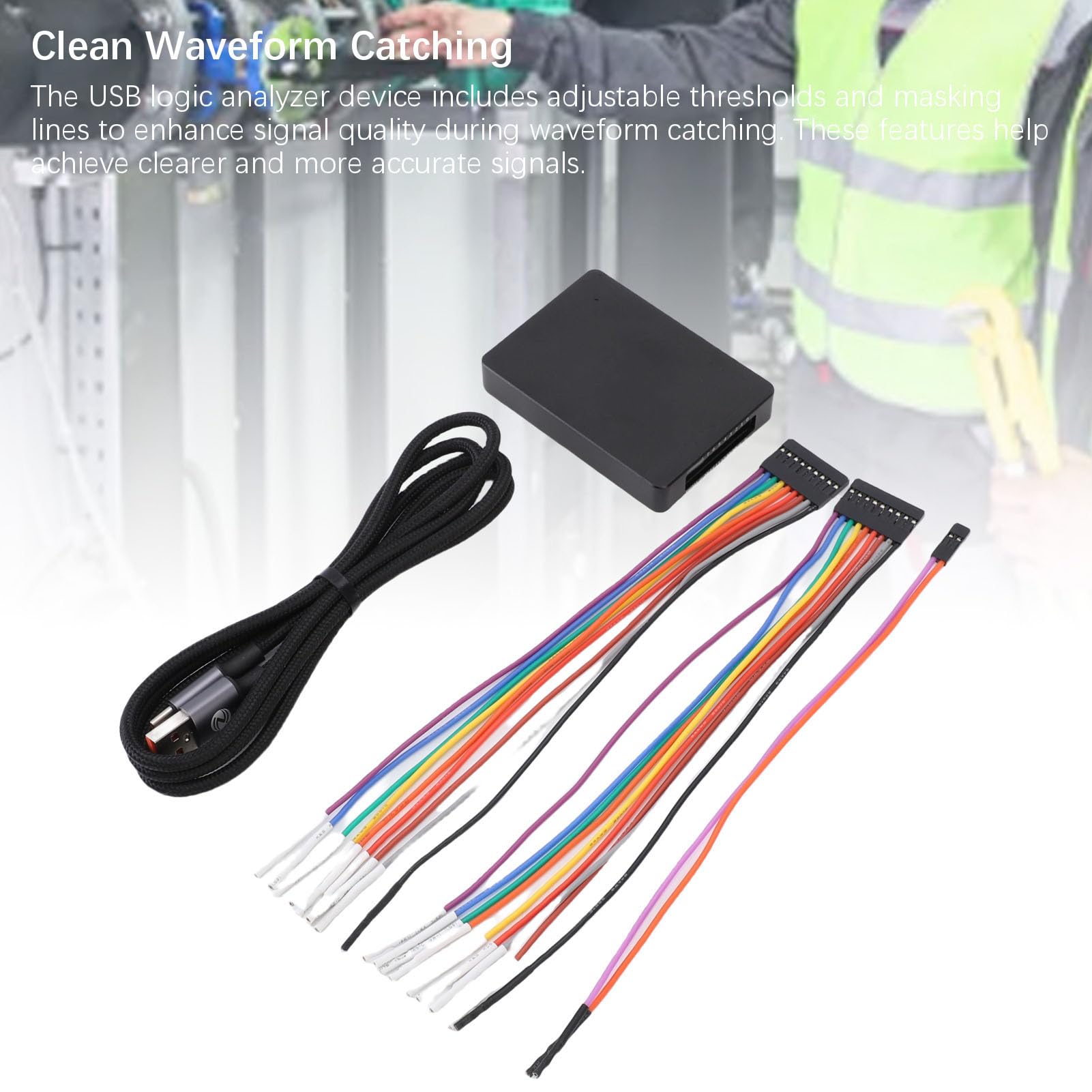 Ejoyous Analizador de Lógica de 16 Canales USB 2.0 Tipo C 170MHz Abbar 16G Profundidad de Almacenamiento Debuger para Sistemas Integrados con Más de 170 Decodificadores de Protocolo