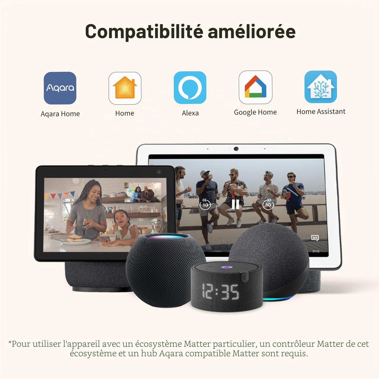 Aqara Capteur de Vibrations T1，Zigbee 3.0, Nécessite Un hub Aqara, Détection des Vibrations, de l'inclinaison et des Chutes, Compatible avec HomeKit, Alexa et Google Home