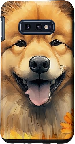 Galaxy S10e Chow Chow Dog Watercolor Sunflower Case