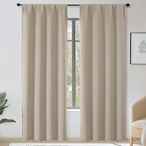 Miniatura 72 de OWENIE Sally Ever Green Cortinas Opacas para Dormitorio Sala de Estar 63 Pulgadas de Largo Juego de 2 Paneles, Aislamiento Térmico Ahorro de Energía