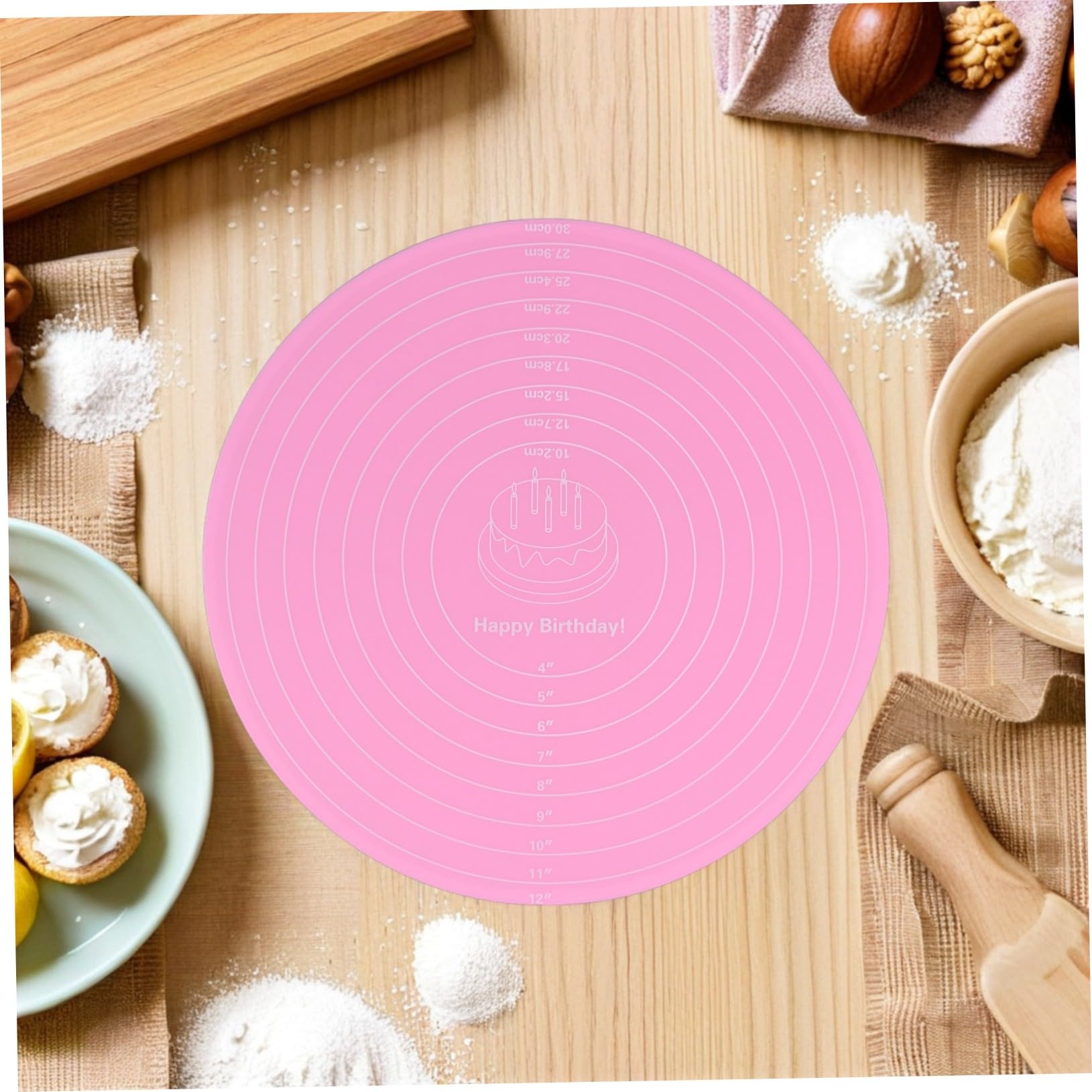 PRETYZOOM 20 Backmatte Küchenunterlage aus Silikon Teigrollmatte Kuchen Backvorgänge Maße Fondantmatte Antihaft-Rollmatte Küchen Silikon -Tischemat Silikontischmatten Kieselgel Rosa
