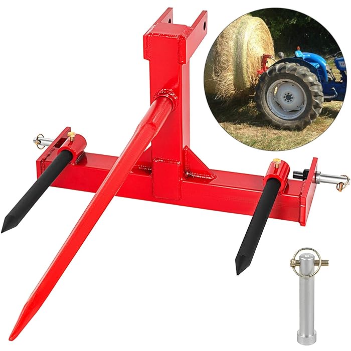 Buy Bestauto Hay Spear 3 Point Quick Attach Hay Bale Spear 49” Hay Spear Attachment with 17