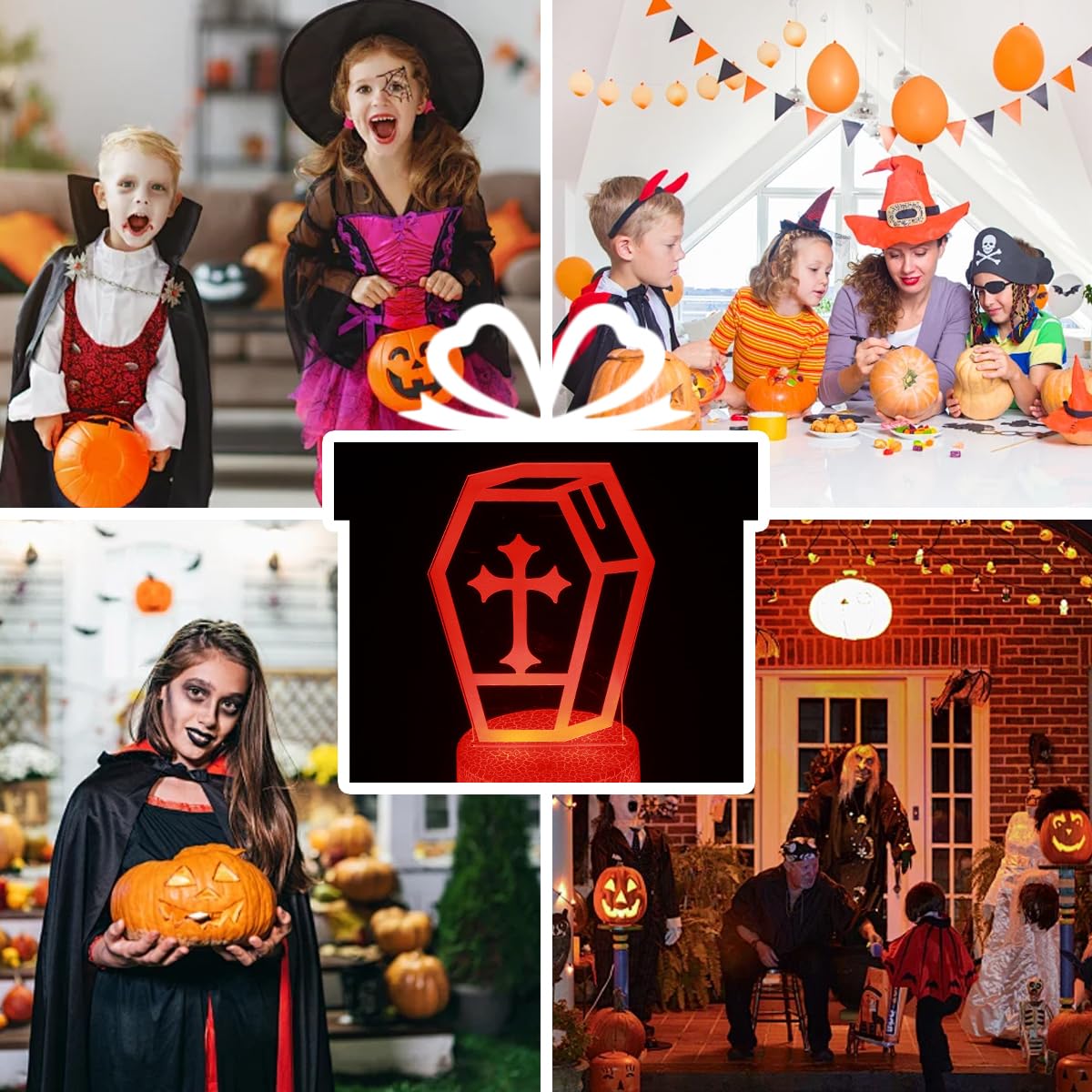 JHXLAMP Regali di Halloween, luce notturna per decorazioni di Halloween, lampada decorativa con 16 cambi di colore con telecomando e Smart Touch, regali di Halloween per ragazzi e ragazze