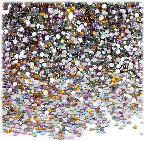 Miniatura 6 de The Crafts Outlet 2,500 diamantes de imitación redondos de 0.079 pulgadas para uñas, parte trasera plana, rojo rubí