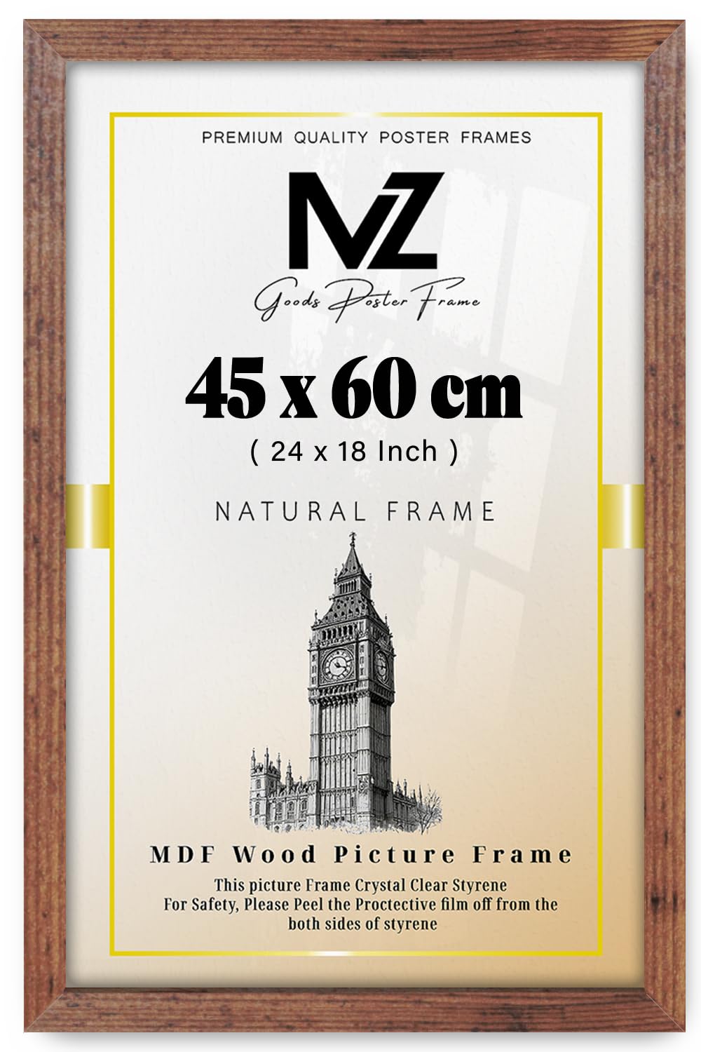 Mz Goods Rustic | Flat Style 18 Inch X 24 Inch Gallery-Style (45 X 60 Cm) Picture Frame | Signature Collection [ ]