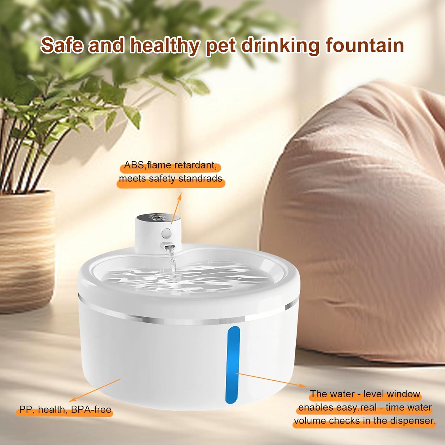 Cats Water Fountains Dogs Water Dispenser Big Capacity Super Mute Automatic Low Noise Waterer Cats