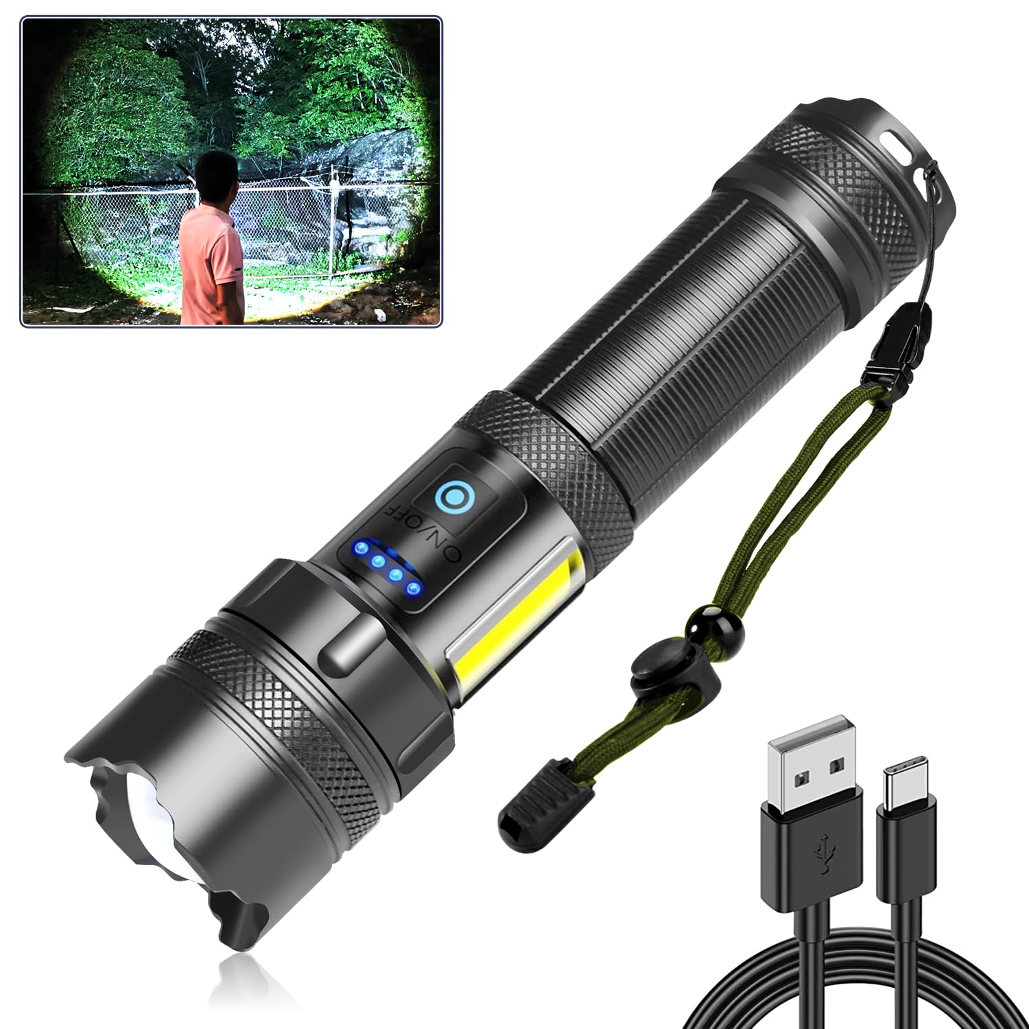 best rechargeable led flashlight canada Flashlight, High 5000 Lumens, Brightest Torch Light with 7 Modes, Zoomable, Waterproof, High Power for Camping, Dog Walking, Emergencies Tools & Home Improvement Dive Depth_5-9 ft The Ultra View Adjustable Color:Gill Flash Riddell SpeedFlex Game Issued
