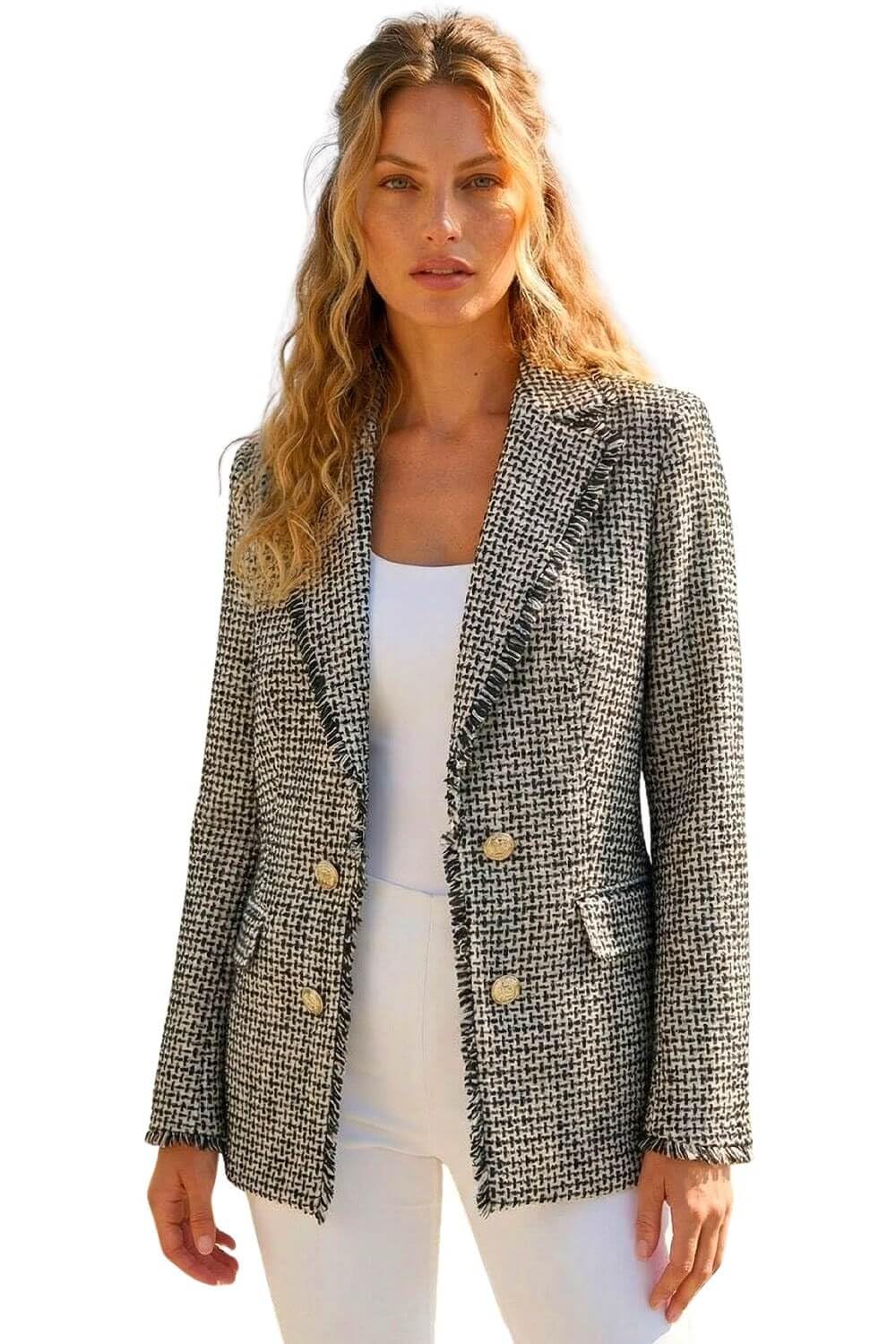 Roman - Women's Boucle Jacket - Charcoal - Size 14