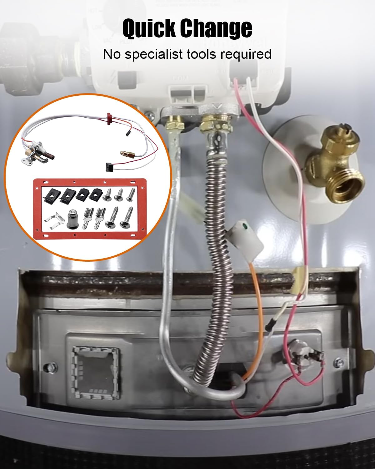 SP20824 Pilot Burner Assembly Replacement Kit Fit for Rheem Ruud Richmond Water Heaters NG with LP Orifice Replace SP20754 SP21058 SP21059 SP20800