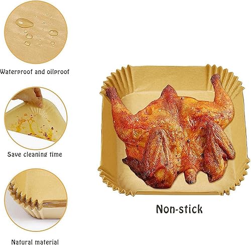 Miniatura 3 de Forros desechables para freidora de aire COSORI de 6 cuartos de galón, 100 piezas de papel pergamino sin blanquear de 7.9 pulgadas, papel pergamino