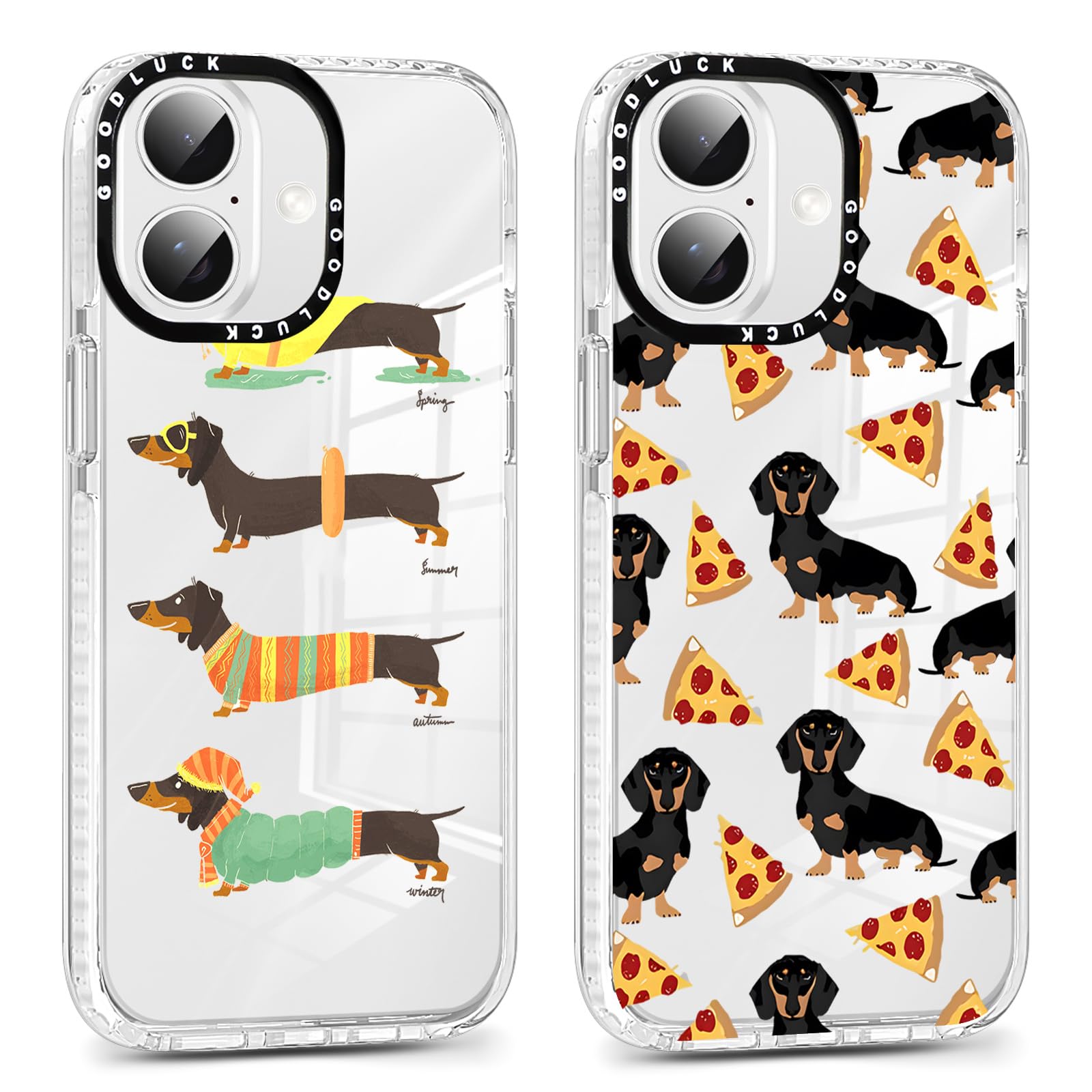 Xylota 2 Piezas Funda para iPhone 17 6,3", Transparente Carcasa con Lindo Dibujos Perro Mujer Niñas Case, Ultra Delgado Silicona Suave TPU Bumper Antichoque Protección Cover para iPhone 17