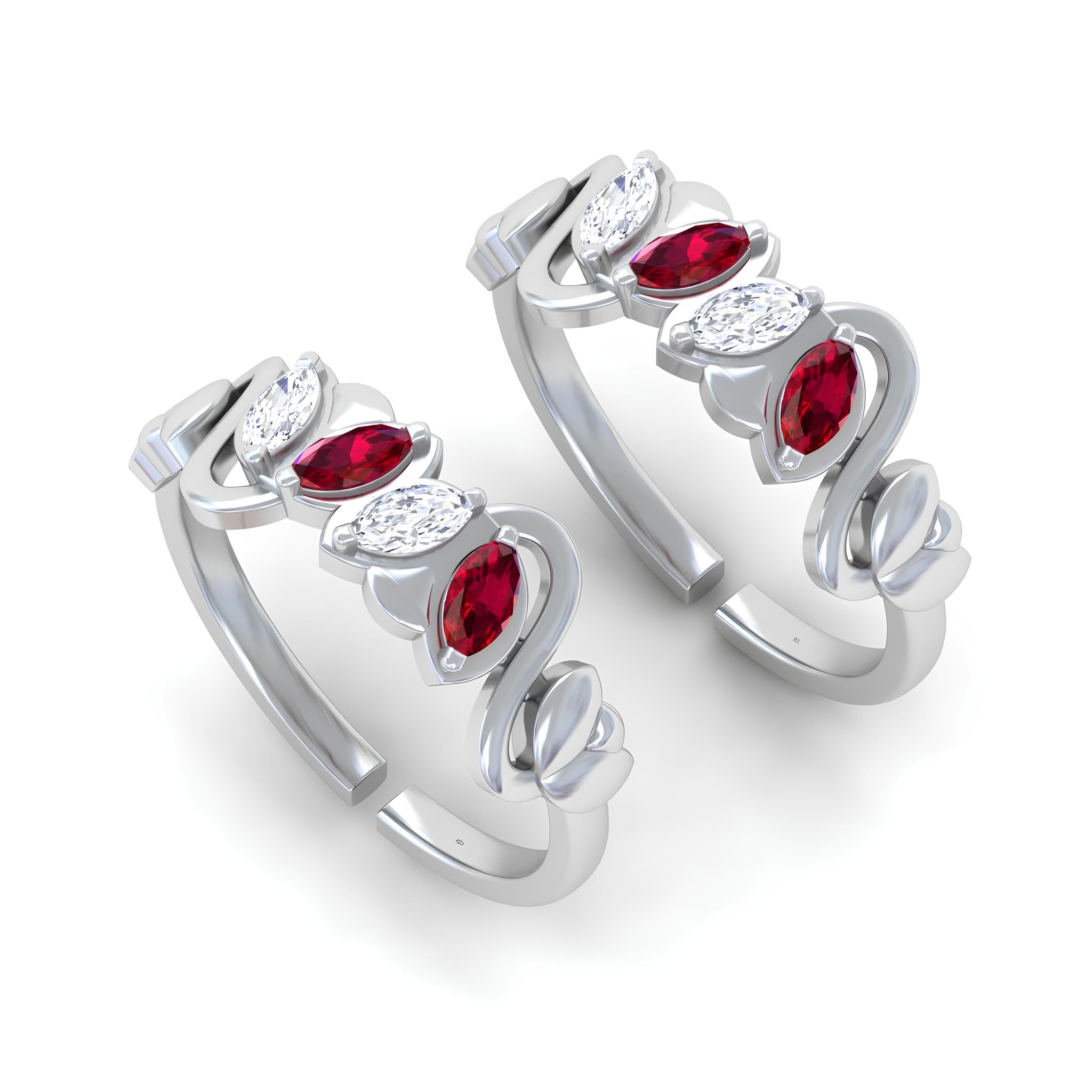 unniyarcha Pure 92.5 Silver Dual Stone Designer Toe Rings (Pair) For Women's Sterling Silver Jewellery with Certificate of Authenticity & 925 Toe Rings for Women's Silver, God, Religion-picture-24