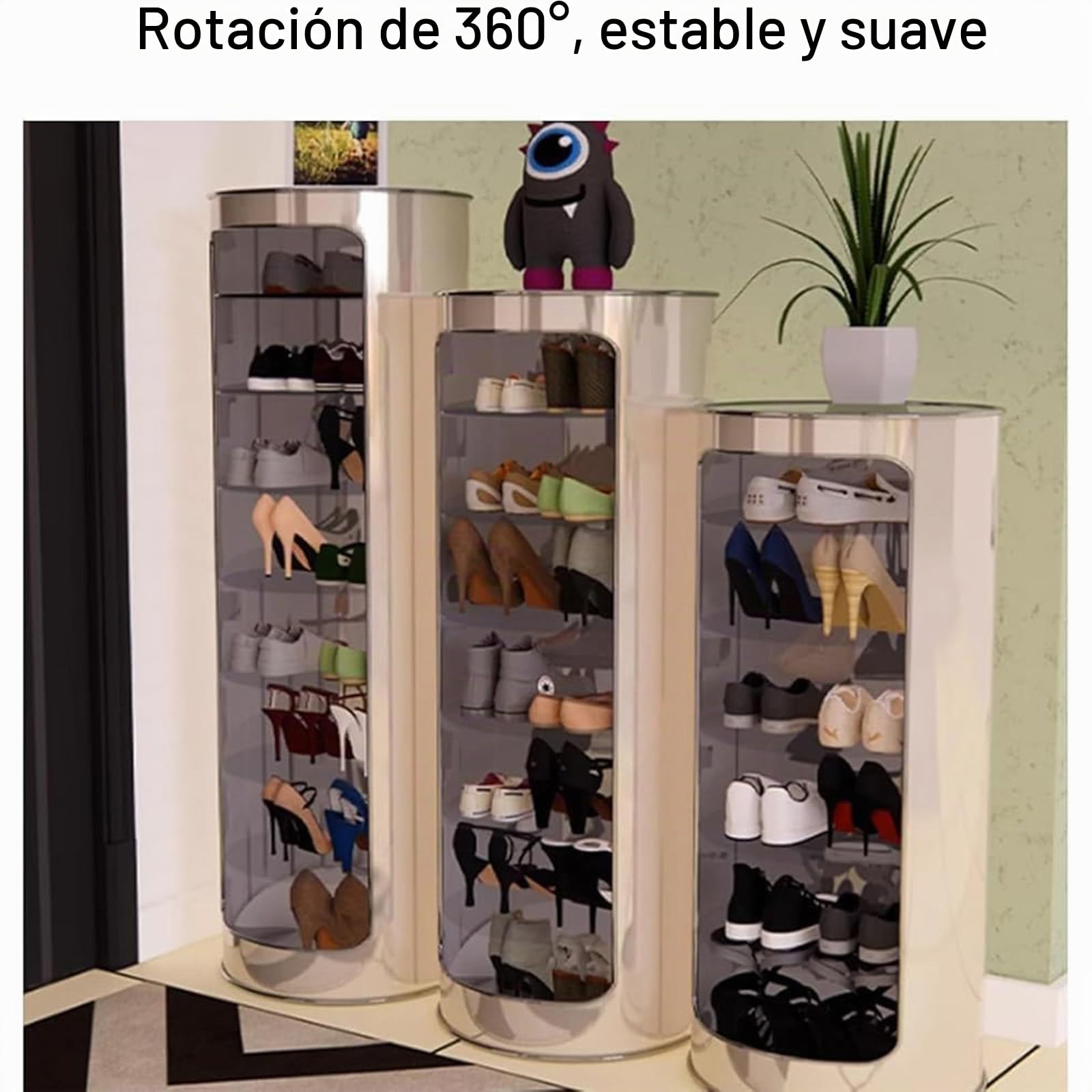 Genérico Giratorio Zapatero Giratorio Vertical Organizador Giratorio De Zapatero, Armario De Zapatos, Torre De Zapatos para Armario, Entrada, Pasillo (White, Ø32cm 120cm 8layer)