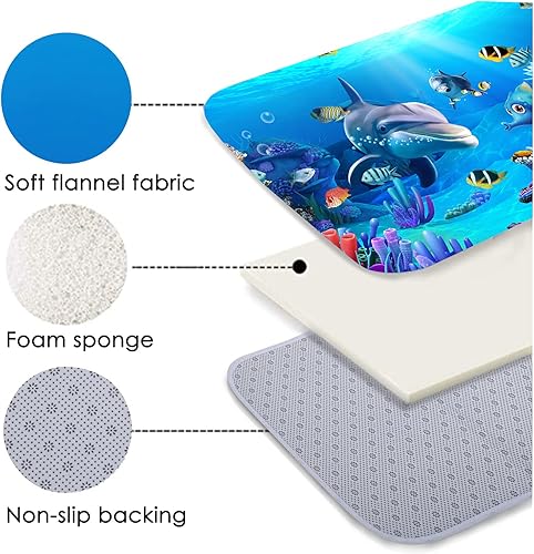 WODEJIA Alfombras de baño de espuma suave para baño, tapete de franela antideslizante brillante impreso en 3D para mesita de noche y sala de estar,