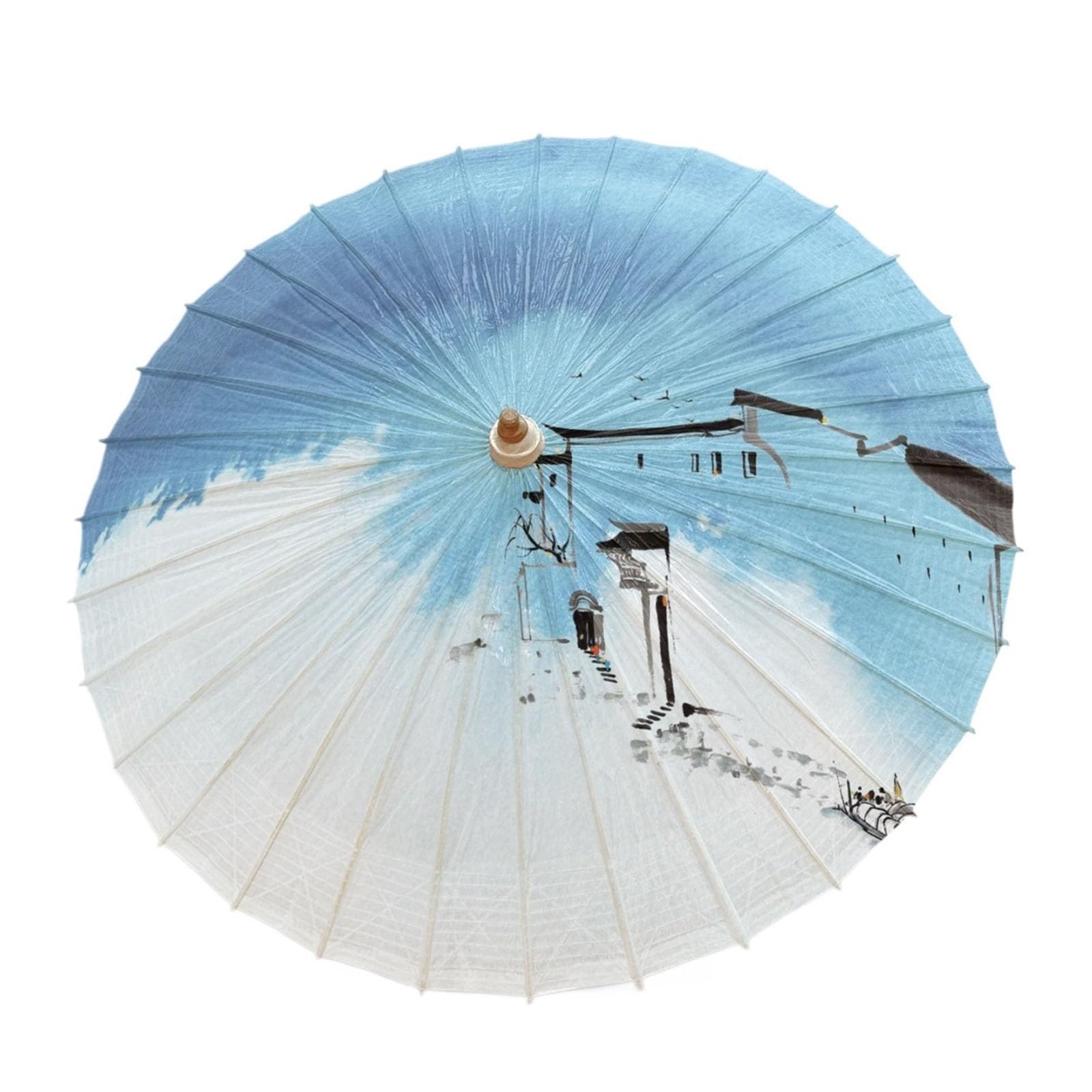 Papierowy Parasol Ręcznie Robione Olej Tungowy Parasol Chiński | Składane Odporne Na Deszcz Ochrona Przed Słońcem Japoński Parasol Do Cheongsam Kempingu Fotografii(Half,120cm,Q)