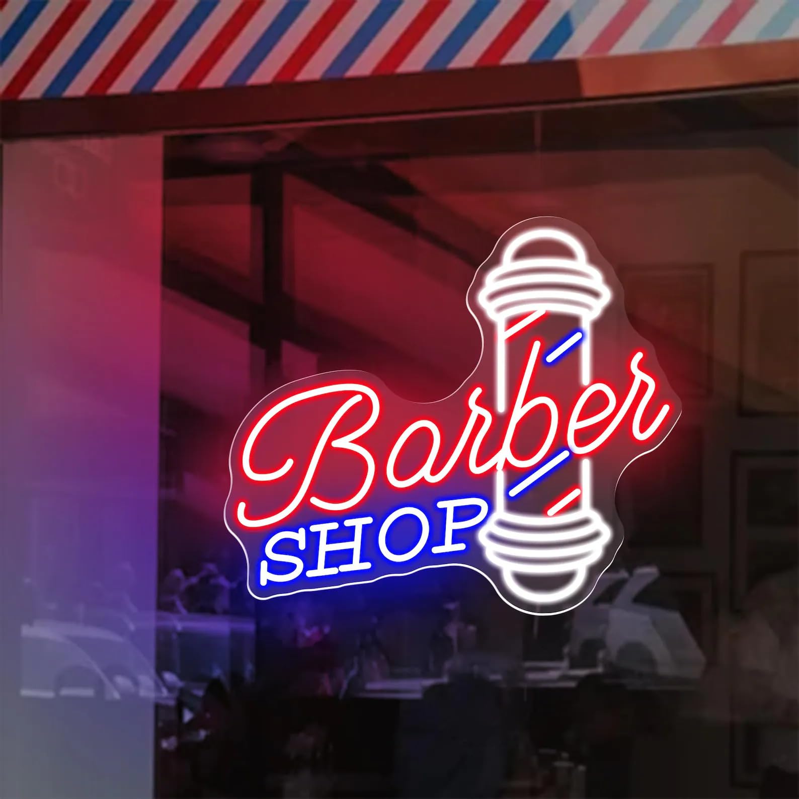 Barber Shop Neon Sign Barber Shop Open LED Neon Lights for Hair Salon Decor Dimmable Usb Light Up Signs for Barber Studio Business Store Welcome Sign Hairdresser Gift — image 1