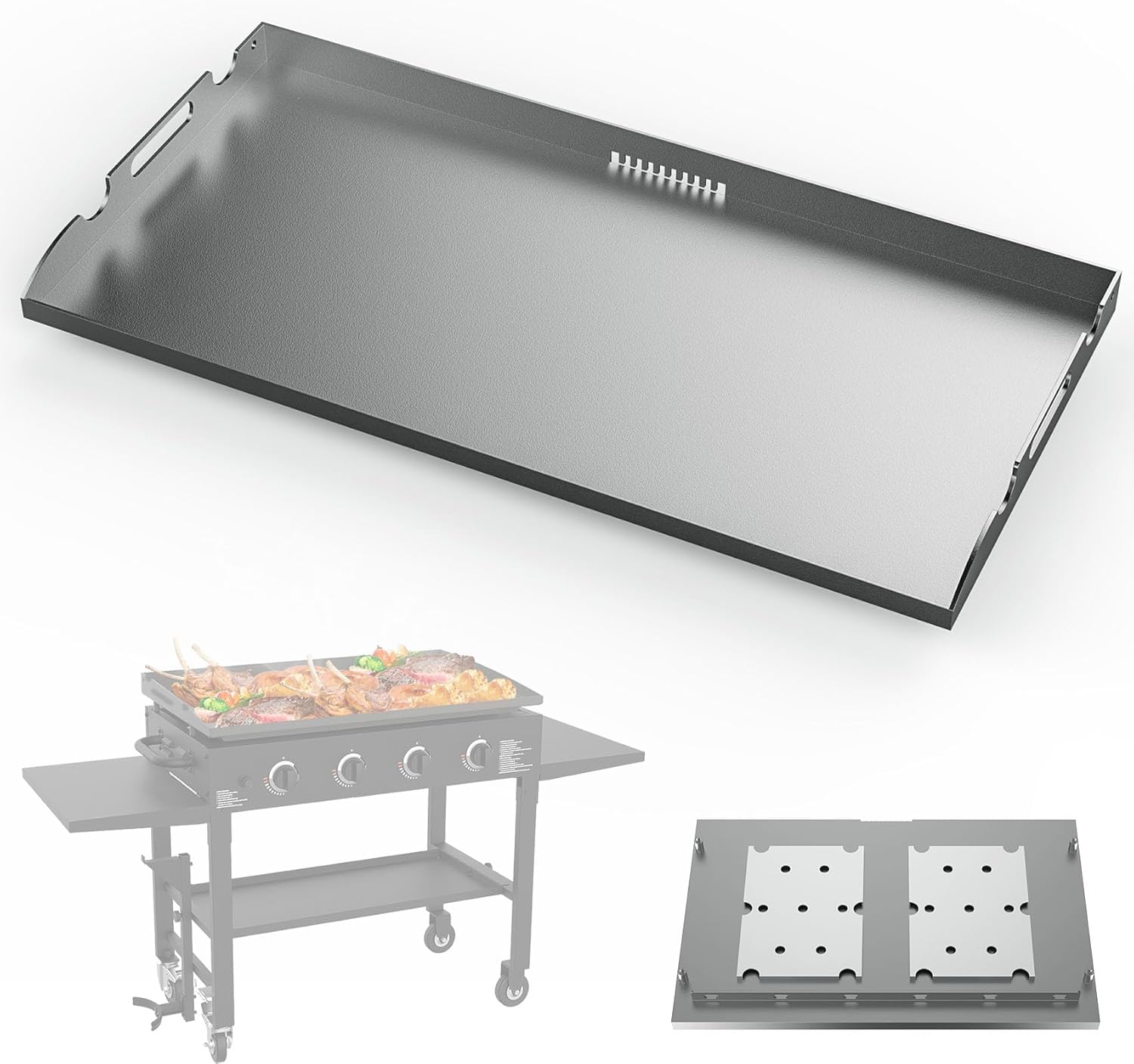 SafBbcue Upgrade 36" Griddle Replacement Top for Blackstone 36 inch 4 Burner Grill 1565 1841 2149 1560 1836 1984 Replacement Parts, 36 inch Flat Top Griddle with Handy Handle, Heavy Carbon Steel