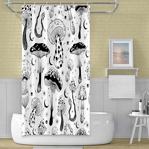 Miniatura 235 de Cortina de ducha de baño con temática de dinosaurio, cortina de ducha de hojas tropicales de dinosaurio verde con ganchos, cortina de ducha de tela