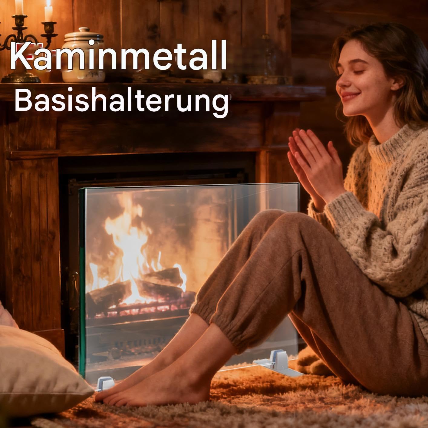 Metall Basis Ständer Für Glas Kaminschutzgitter | Mit Verstellbaren Clips 2 Stück Stabile Ständer - Feuertür Freistehende Halterungen - Für Winter Innenbereich Geburtstagsfeier Zuhause Urlaub