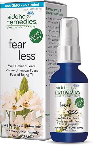 Siddha Remedies Fearless Homeopathic Spray oral para miedos desconocidos definidos y vagos | Remedio de medicina homeopática 100% natural con 12