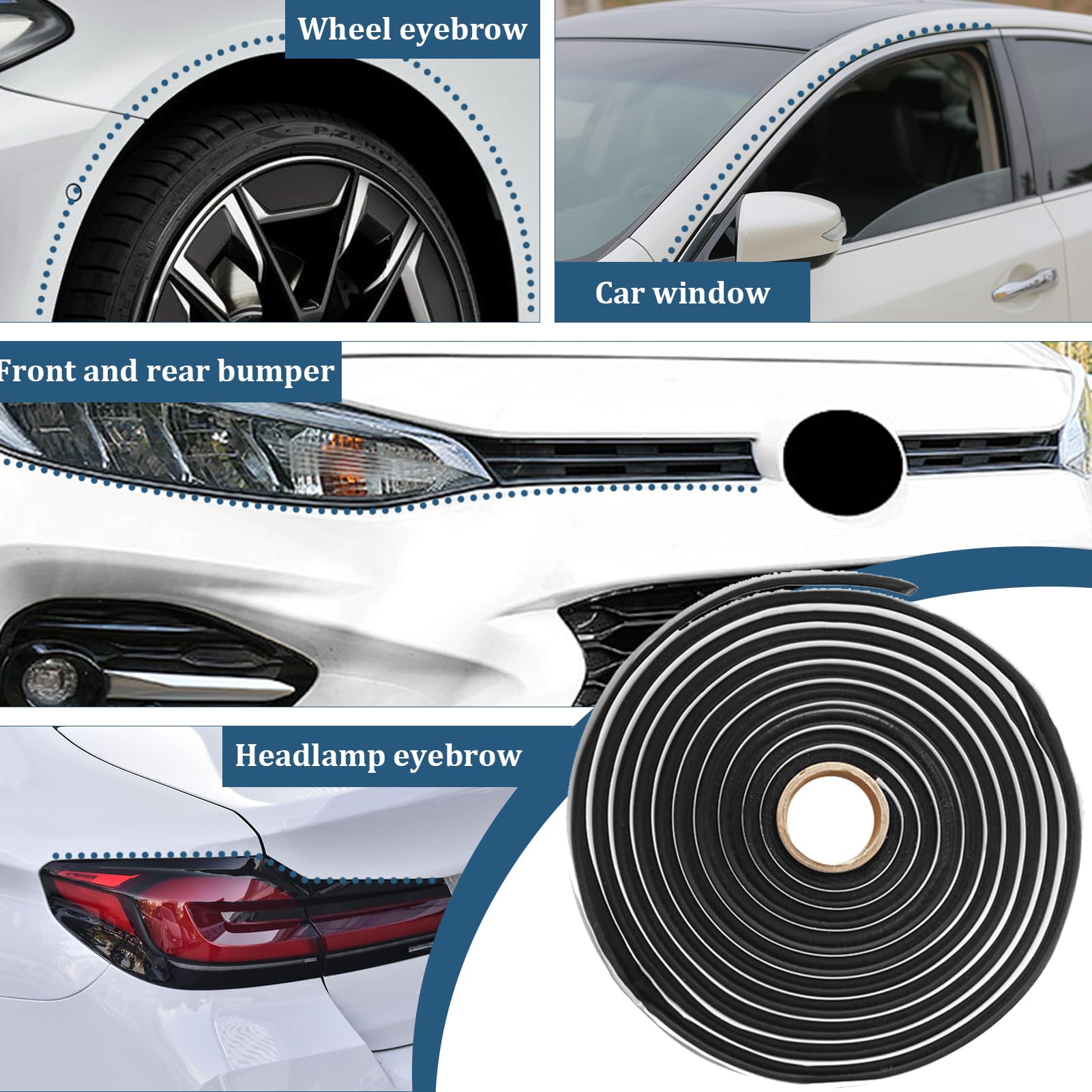 Nastro Sigillante Butilico 9.5mm X 4m - Nero - Per Auto, Finestre E Impermeabilizzazione - Foto 6