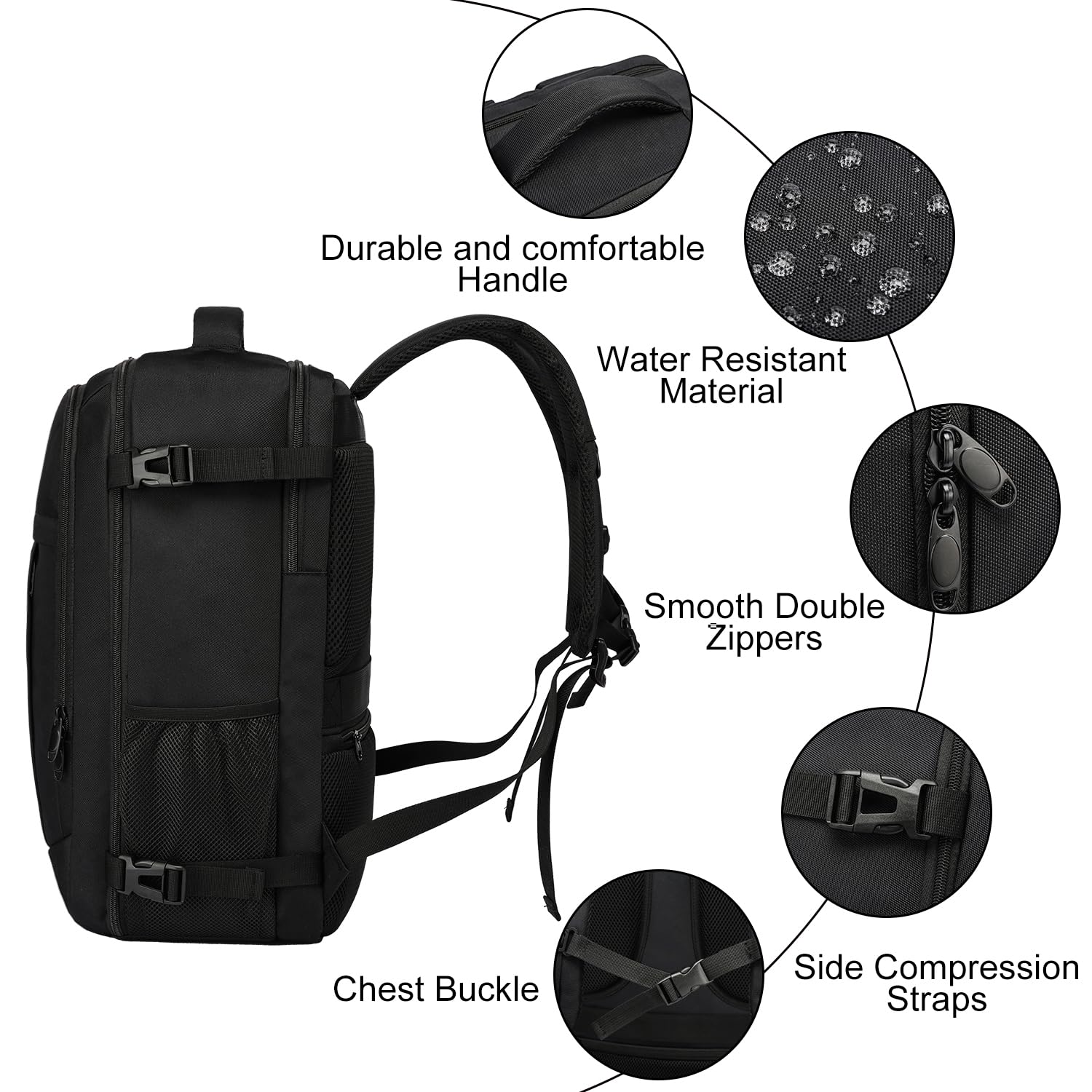 LIGSAN Zaino Viaggio 45x36x20 Bagaglio a Mano per easyJet Zaino da Viaggio Aereo 30L Zaini Cabina 45x36x20cm Borsa da Cabina con compartimento impermeable, 15.6 Pollici Zaino Porta PC