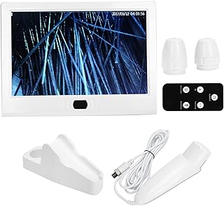 Skin Diagnosis Hair Analyzer, 12 Inch LCD Screen Digital Skin Detector Moisture Tester Hair Skin Analyzer Machine, Rechargeable Skin Scalp Hair Follicle Skin Analyser, 110 to 240V