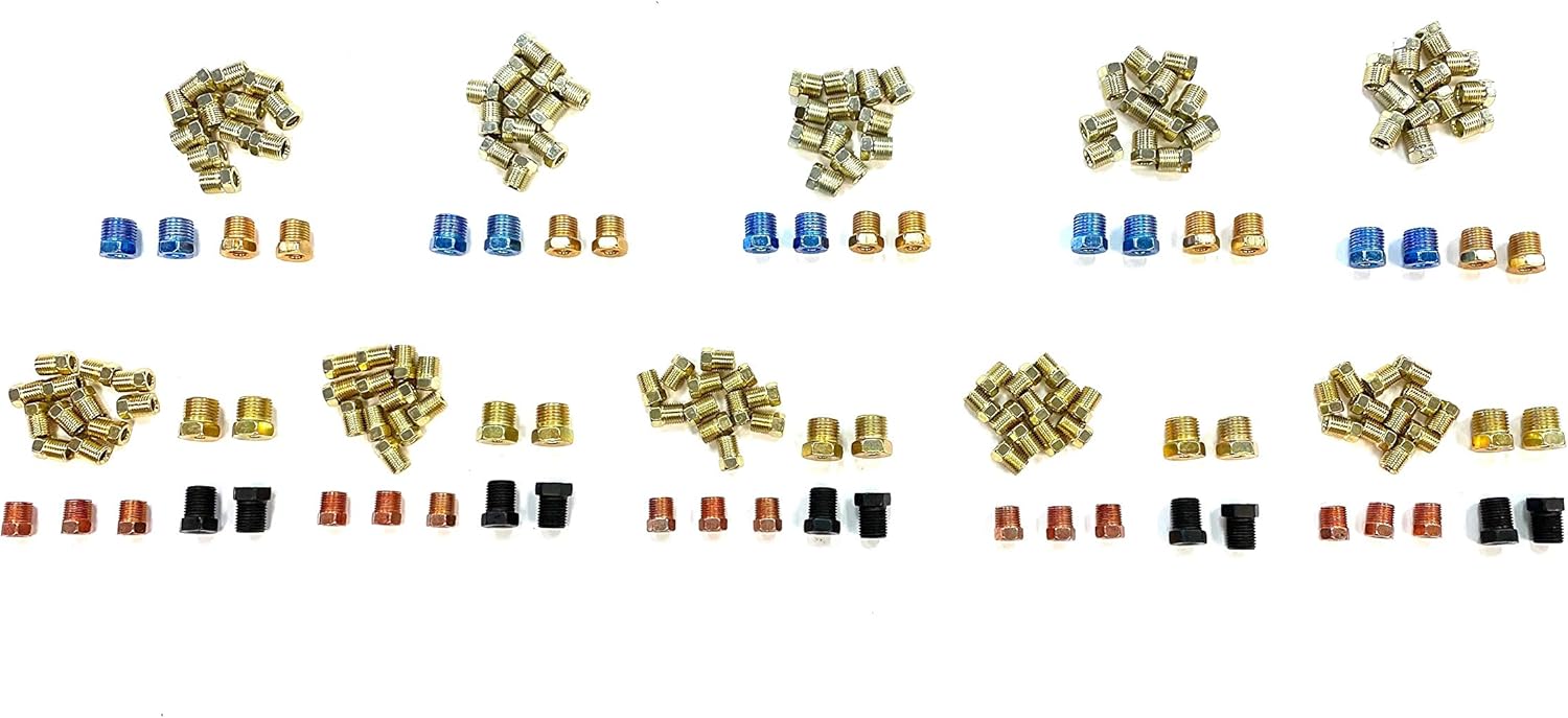 The Stop Shop SAE Brake Line Fitting Kits for Inverted Flares on 3/16 and 1/4 Tube (5 kits)