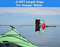 Vista 8 de Kit de anclaje para kayak y moto acuática, anclaje de barco de 3.5 libras con cuerda de 50 pies y cadena de acero inoxidable para accesorios