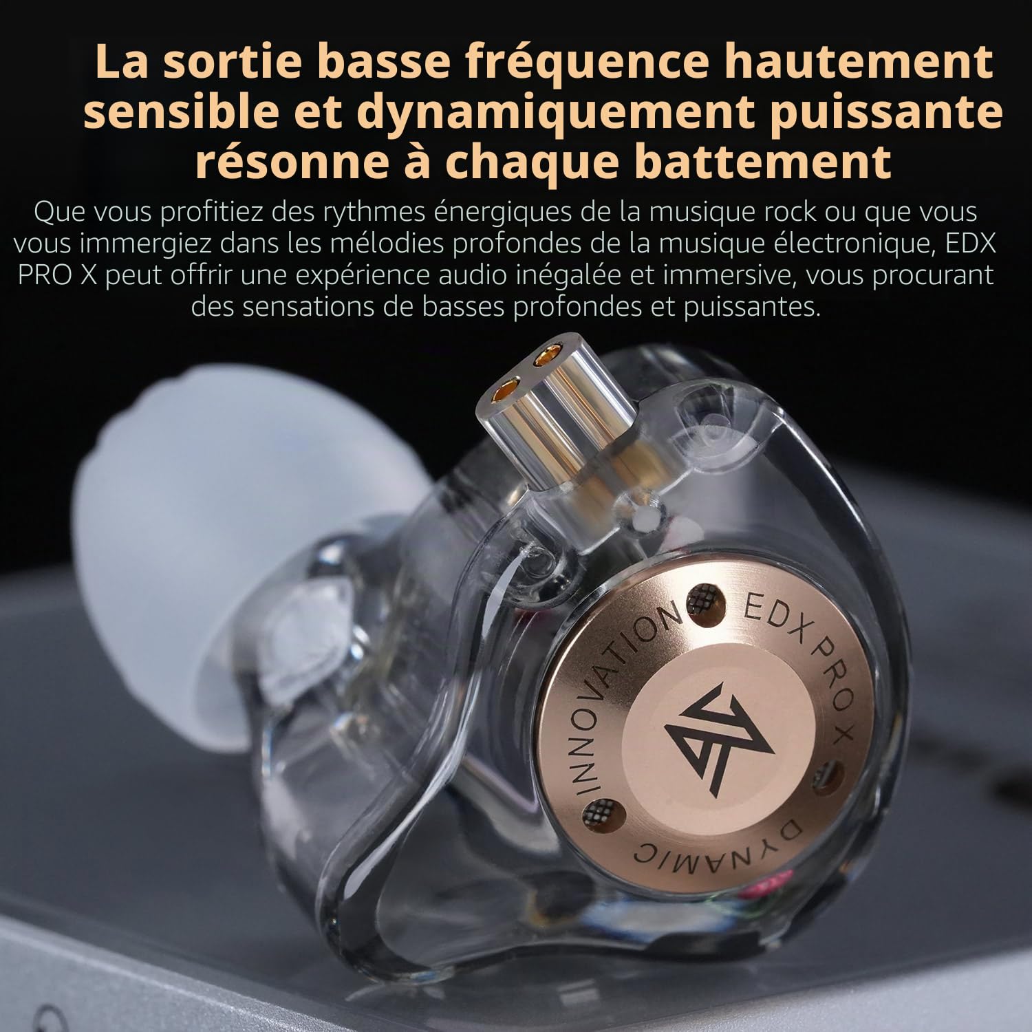 KZ EDX Pro X Écouteurs intra-auriculaires HiFi IEM, moniteur de basses profondes avec câble amovible, pour chanteurs DJ audiophiles