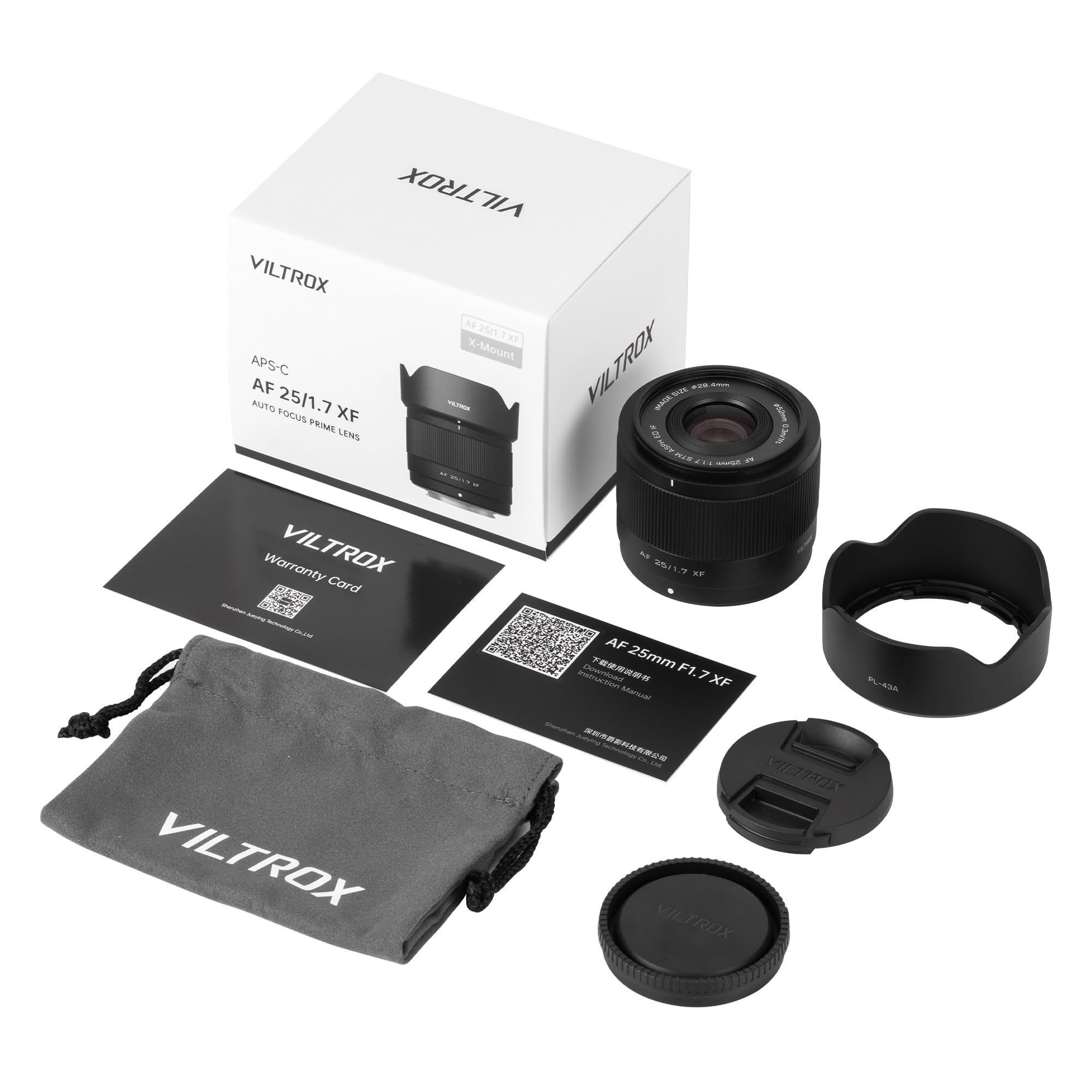 VILTROX 25mm F1.7 f/1.7 XF Objektiv für Fuji X, Großer Blende STM Autofokus Objektiv Kompatibel mit Fujifilm X-Mount Kameras X-T5 X-T4 X-T30 II X-S10 X-T200 X-T30 X-T20 X-H1 X-H2 X-T3 X-T100 X-PRO2