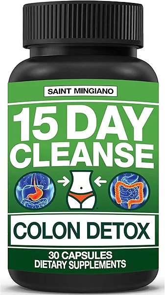 Saint Mingiano 15 Day Cleanse | Colon Detox with Natural Laxative for Constipation & Bloating. 30 Pills to Detoxify & Boost Energy | Extra-Strength Senna Leaf Supplements | Strong for Some People.